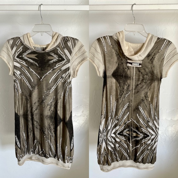 BEATE HEYMANN European STREET COUTURE Matte Metallic MINI DRESS Size 8 - Picture 11 of 11